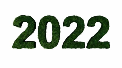 2022 Green Typography Text ( 3D Rendering 3D Illustration )