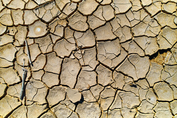 Dry land textured surface background, full frame shot