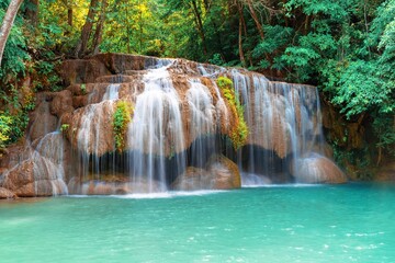 Fototapeta na wymiar Waterfall beautiful nature rainforest in Thailand