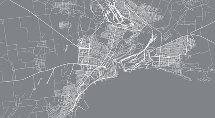 Urban vector city map of Marirpol, Ukraine, Europe