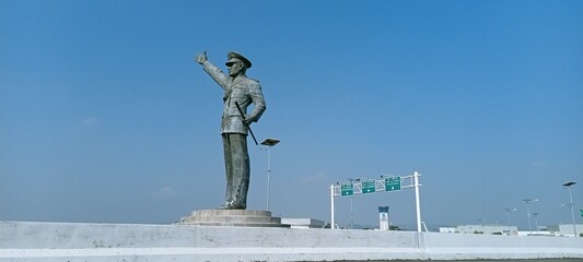 Hero statue at  A Yani International Airport, Semarang, Indonesia