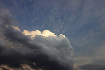beautiful white clouds on a cloudy rainy day