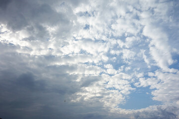 beautiful white clouds on a cloudy rainy day