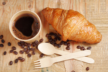 Coffee and croissant