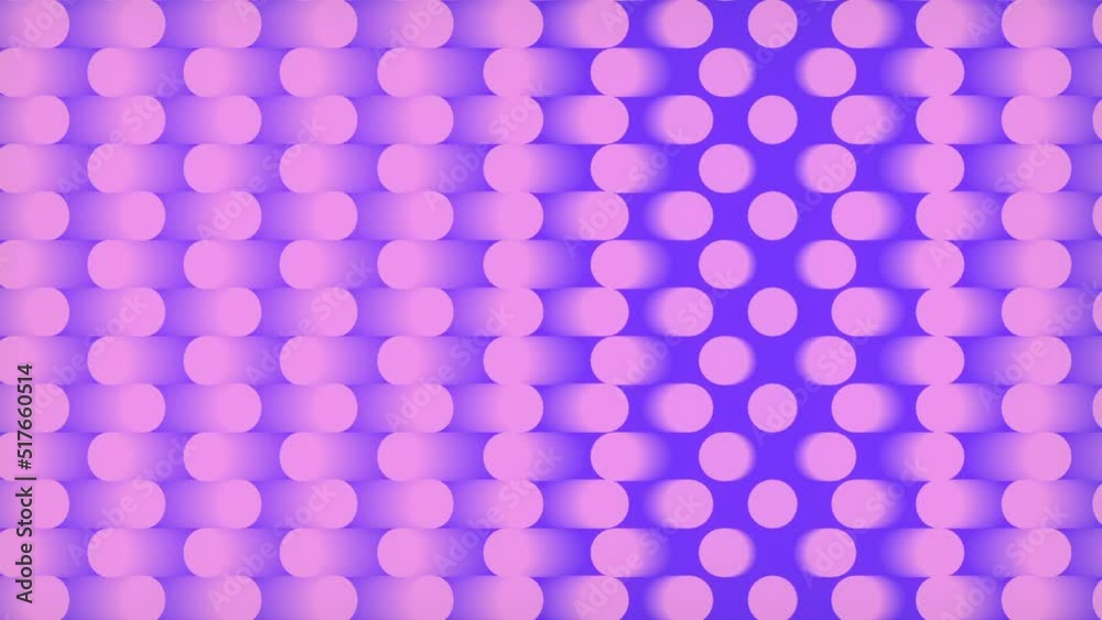 Aufkleber Texture of wave-moving cylinders. 3d rendering seamless loop animation HD