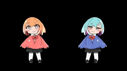 少女 キャラクター 萌え 女子高生 デフォルメ 黒背景 [別Verあり]