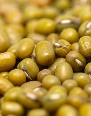 Mung beans as a background.