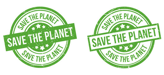 Save the Planet stamp. Save the Planet sign. Round grunge badge.