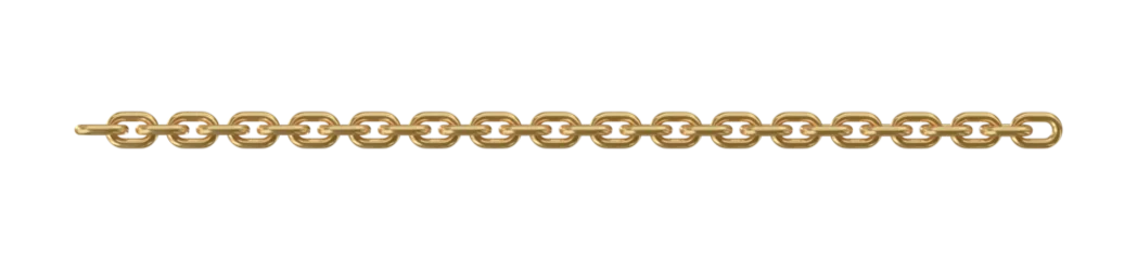 Foto op Plexiglas 3d render realistic chain in chrome and gold © Ranilson
