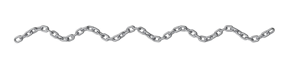 Fototapeta premium 3d render realistic chain in chrome