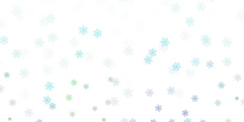 Light blue, green vector natural artwork with flowers.