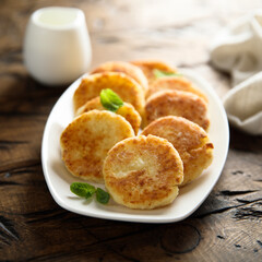 Traditional homemade cottage cheese cakes
