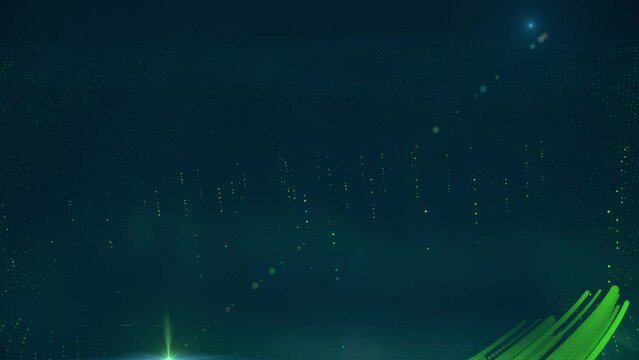 3D Complex Technology World Loop of Glowing Data Blocks. Technology visualization with moving camera. Perfect to illustrate technology, data, internet, cloud, artificial intelligence, complexity