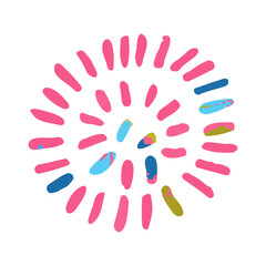 Vector Colorful Illustration of Abstract Doodle Pattern Isolated on White Background