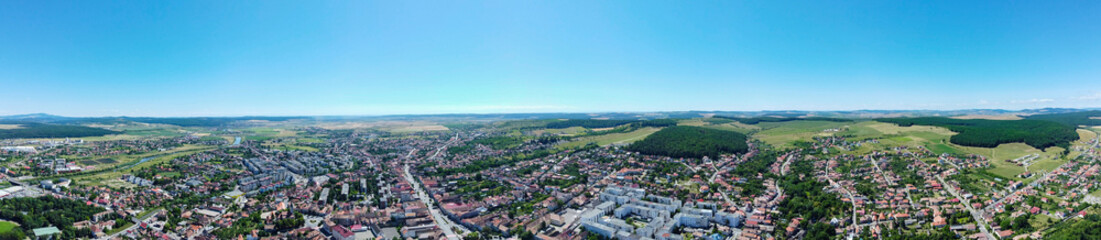 Obraz premium panorama aerial view of Reghin city - Romania
