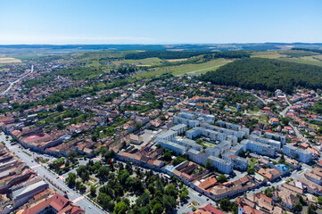 Landscape of Reghin city seen from above