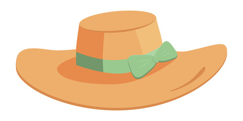 Woman cartoon straw hat vector illustration