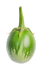 Fresh green eggplant on a white background, isolated image.