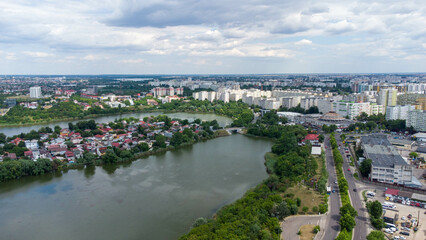 Fototapeta premium Small peacefull island in Bucharest Romania