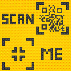 scan me set on a yellow background. from the constructor