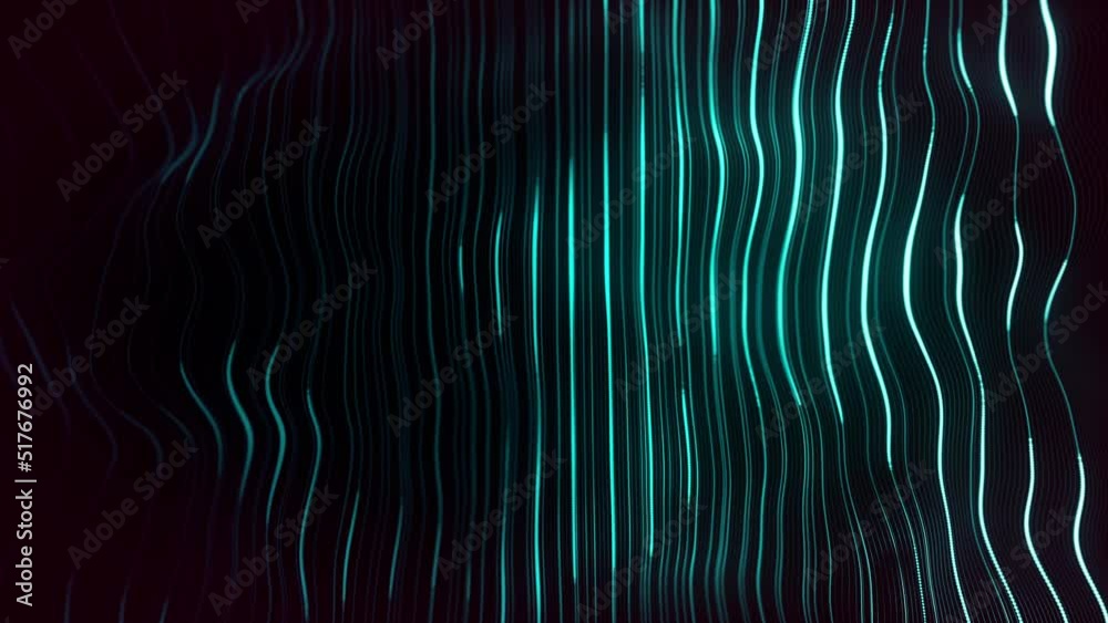 Poster abstract digital waving neon lines fx background loop/ 4k animation of an abstract background with d