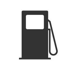 Gas station pictogram. Fuel consumption  industry. Isolated vector icon.