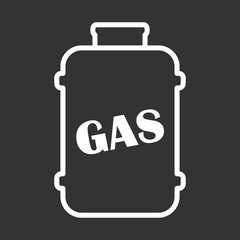 Gas balloon icon on black background.