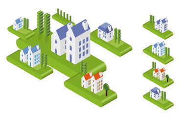 3Dのユニークな建物たちが作り出す楽しい街並みと暮らしの風景。人々が明るく暮らせる建物と街づくり。