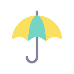 Umbrella flat color ui icon. Investment protection. Financial insurance. Weather accessory. Simple filled element for mobile app. Colorful solid pictogram. Vector isolated RGB illustration