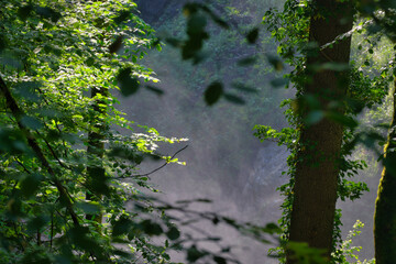 Giessbach Falls, east of Lake Brienz in the Bernese Oberland in Switzerland.