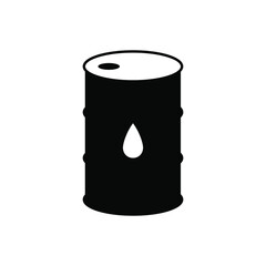 Oil drum container, barrel icon for apps and websites. Vector icon isolated on white background.