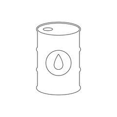 Oil drum container, barrel icon for apps and websites. Vector icon isolated on white background.