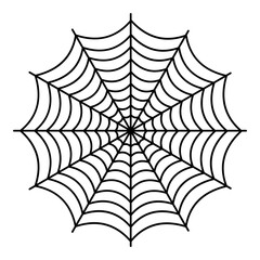 Spider web icon outline isolated on white background.