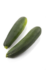  Organic zucchini on white background isolated with clipping path