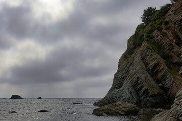 Columnar joints on the Hinomisaki coast - Shimane Peninsula and Shinjiko Nakaumi Estuary Geopark