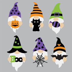 Halloween Gnomes
Cute Gnome Cartoon With Pumpkin.vector illustration