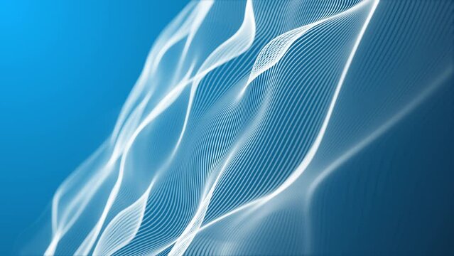 Abstract white blue technology background. Background 3d grid. Cyber technology Tech network futuristic wireframe. Artificial intelligence . Cyber security background motion graphics.