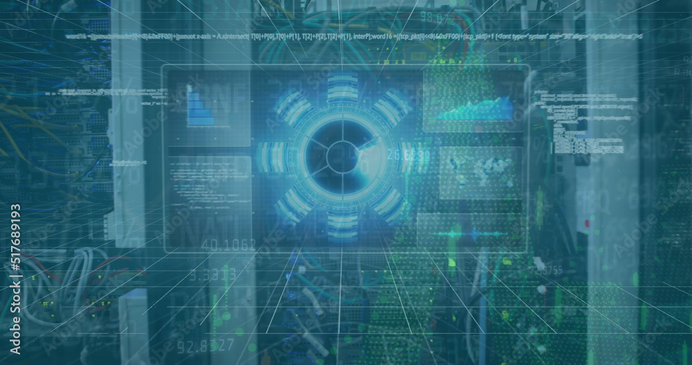 Poster composition of binary coding digital icons and online security padlock online security padlock