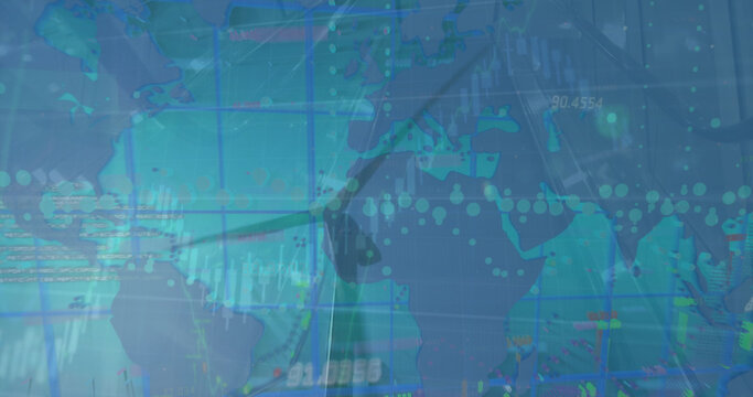 Image of data processing over wind turbine