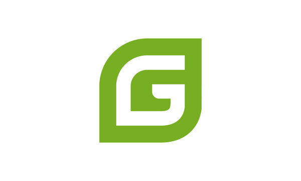Letter G logo template,  trendy g with leaves