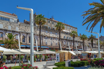 Embankment of the Adriatic Sea in Split, Croatia - obrazy, fototapety, plakaty