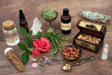 Love Potion and Aphrodisiac Ingredients for Magic Spell Concocti