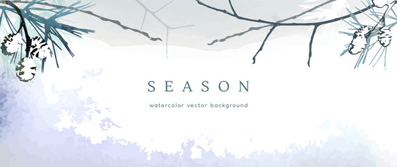 watercolor season vector winter holiday year art