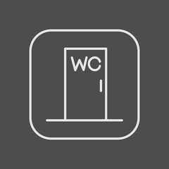 The toilet door navigation icon with the inscription wc. Wayfinding wc element. Vector illustration