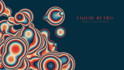 Liquid retro 3D metaball, with organic structure. Abstract vector colorful background. Fluid futurisctic shapes.