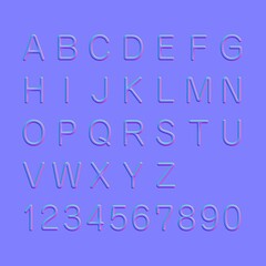 Normal map of alphabets and numbers.