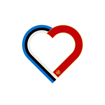 recommend clip art: friendship concept. heart ribbon icon of estonia and montenegro flags. vector illustration isolated on white background