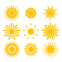 Sun icon set vector illustration design isolated concept
