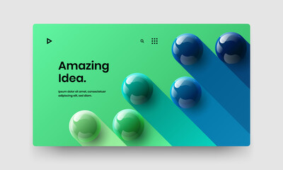 Creative 3D balls corporate brochure template. Fresh company identity vector design illustration.