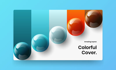 Unique realistic balls annual report concept. Trendy corporate cover vector design illustration.